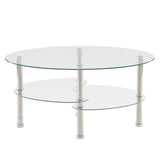 ZUN Dual Fishtail Style Tempered Glass Coffee Table clear 40751609