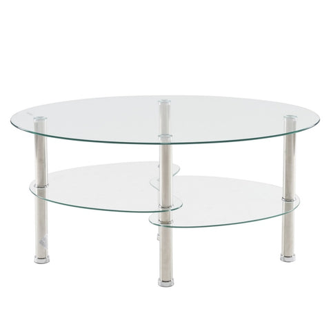 ZUN Dual Fishtail Style Tempered Glass Coffee Table clear 40751609