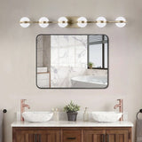 ZUN Modern Minimalist Bathroom Vanity Light, LED 6 Bulb Acrylic Shades, Wall Mounted Decorative Lighting W1340P143676