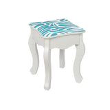 Three-Fold Mirror Single-Drawing Curved Foot Children Dressing Table Blue Zebra 96283293