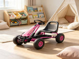 Kids Pedal Go Kart, Adjustable Seat & EVA Wheels with Brake, for Boys & Girls Ages 3-8, Pink 23259630