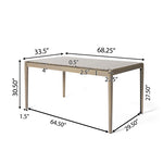 ZUN Dining Table, 68.25 "W x 33.5 "D x 30.5 "H, Light Ash 74321.00LASH