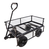 (Black solid wheels wagon cart) Solid wheels Tools cart Wagon Cart Garden cart trucks make it easier W227P162450