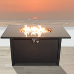 ZUN 25'' H x 42'' W Steel Outdoor Fire Pit Table with Lid B120P199397