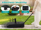 Rolling Fillable Patio Umbrella Base with Foldable Pull Rod & Hidden Wheels, Heavy Duty Water Sand 74842921