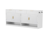 U-Style Farmhouse Sideboard with 3 Drawers & 4 Doors,59.1" Multi-Functional Storage Buffet with N711P345213K