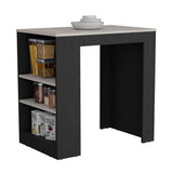 Highlands Kitchen Island with Storage Base in Black and Ibiza Marble B062111734