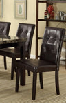 ZUN Set of 2pc Chairs Breakfast Dining Dark Brown PU / Faux Leather Tufted Upholstered Chair HSESF00F1078