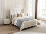 Peyton Upholstered King Bed / 54" High Headboard / Traditional Hand Buttoned Tufting / Nailhead Trim B083P152027