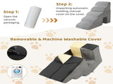 5 Step Pet Stairs for Dog,Cat Grey 07363262