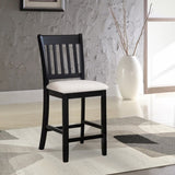 Casual Seating Black Finish Chairs Set of 2 Rubberwood Transitional Slatted Back Design Dining Room W2170140356