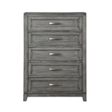 ZUN Gray Finish Chest with 5x Storage Drawers Wooden Bedroom Furniture 1pc B011P272291