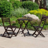 ZUN 3-Piece Eucalyptus Bistro Set, Round, Espresso B046125054