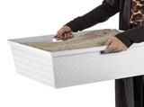 Wide 3 Drawer Tower, Plastic Storage Organizer with Removable Decorative Bins, Easy to Assemble - No 75623775