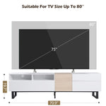 ZUN Modern TV Stand for 80'' TV Double Storage Space, Media Console Table, Entertainment Center 37715757