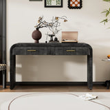 ZUN TREXM Unique Retro Silhouette Console Table with Open Style, Two Top Drawers for Entrance, Dinning WF317094AAB