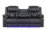 Challenger Modern Contemporary LED Power Recliner Sofa including cup holders made with wood and B009P294747