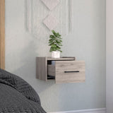 Boa Floating Nightstand , End Table, Side Table Wall-Mounted Single Drawer Design with Handle- Light B200137814