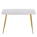 ZUN Marble Dining Table [120x74x76cm] White 50290788