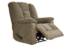 ZUN Modern Luxurious Reclining Chair Plush Arms Brown Chenille Fabric Upholstered Solid Wood Frame B011P204483