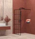 ZUN Framed Glass Shower Screen 34" Width x 72"Height with 1/4" 6mm Silk-printing Tempered Glass, black W1675P165023