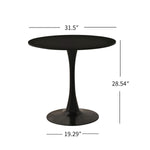 ZUN 31.5" Round Dining Table, Mid-Century Black Tulip Table, Metal Base Pedestal Table for 2-4 W2533P170059