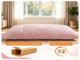 Pink Convertible Corduroy Bean Bag Floor Sofa for Adults, 76.5x55 Inch Sponge Filling Foldable Floor 52620917