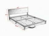Queen Bamboo Platform Bed Frame with Headboard, 12 Slats, No Box Spring Needed, BrownOnly bed 20447954