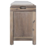 Storage Bench with Removable Basket and 2 Drawers, Fully Assembled Shoe Bench with Removable Cushion 20282827