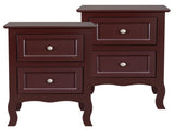 2pcs Country Style Two-Tier Night Tables Large Size Grown 85450800