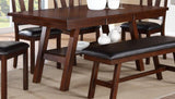 ZUN Dining Table Rectangle Dining Table w Shelve 1pc Table Only Rubber wood Dark Walnut Finish Dining B011P192196