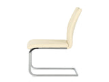 Modern Light Yellow PU dining chair living room chair upholstered chair, electroplated metal chair W210P375168