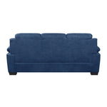 ZUN Comfortable Plush Seating Sofa 1pc Modern Blue Textured Fabric Channel Tufting Solid Wood Frame B011133629