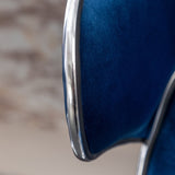 Masaccio Velvet Upholstered Adjustable Swivel Barstool, Set of 2, Blue T2574P164844