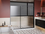 56-60.in W x 72.in H Pivot Shower Door, 1/4 inch Thick Clear Tempered Glass Swing Shower Door with W3048P353738