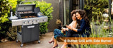 Propane Grill 4 Burner Barbecue Grill Stainless Steel Gas Grill with Side Burner for Outdoor BBQ, W1650P266370