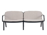 Luna Outdoor Patio PP Loveseat, Black Frame with Beige Cushion N775P272741B