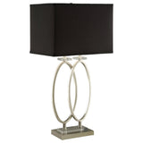 Brushed Nickel and Black Rectangular Shade Accent Lamp B062P153480