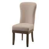 Beige and Salvage Brown Wingback Side Chairs B062P182699