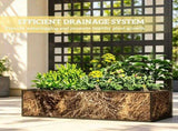Black 43" x 16" x 70" Galvanized Planter Box Raised Garden Bed with Trellis for Vines & Climbing 79173584