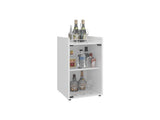 Bar Cabinet, 1 Glass Door, 3 Shelves, White B097P350285