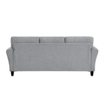 ZUN Modern 1pc Sofa Dark Gray Textured Fabric Upholstered Rounded Arms Attached Cushions Transitional B01146750