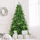 ZUN 7FT PE And PVC Christmas Tree with Lights, Unique Christmas Tree Prelit with 1692 Branch Tips,450 W1773P199081