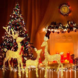 5ft 3-Piece Lighted Christmas Deer Family Set, Large Outdoor Yard Reindeer Holiday 86789814