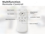 Modern 52 Inch Indoor Ceiling Fan No Light With 6 Speed Remote Control 3 ABS Blade Reversible DC W934P207799
