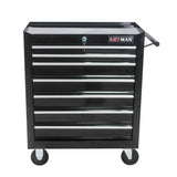 7 DRAWERS MULTIFUNCTIONAL TOOL CART WITH WHEELS-BLACK W1102107325