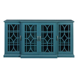 63" TV Stand, Sideboard Buffet ,Storage Cabinet, Teal Blue W96570012