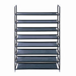 ZUN 100cm Ultra Large Capacity 8 Layers Non-woven Fabrics & Steel Shoe Rack Black 39572006