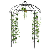 ZUN 207*207*270cm Courtyard Wrought Iron Gazebo Iron Arch Black 84837091