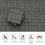 Wood Plastic Composite Deck Tiles Set of 20pcs, Composite Decking Resist Rust, Patio Flooring W2805P205335